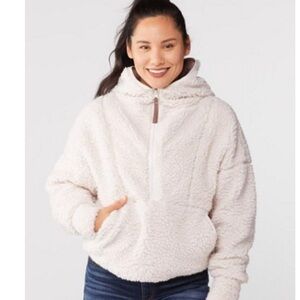 Prana Ultra Soft Teddy Fleece Polar Escape 1/2 Zip Pullover Dream Dust Size M